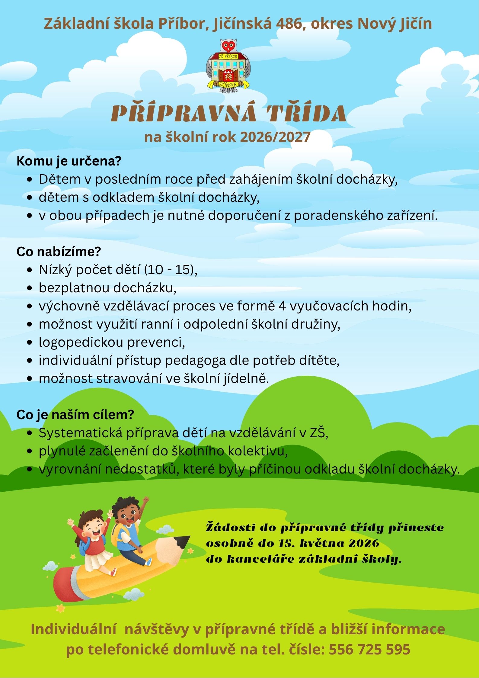 Přípravná třída leták